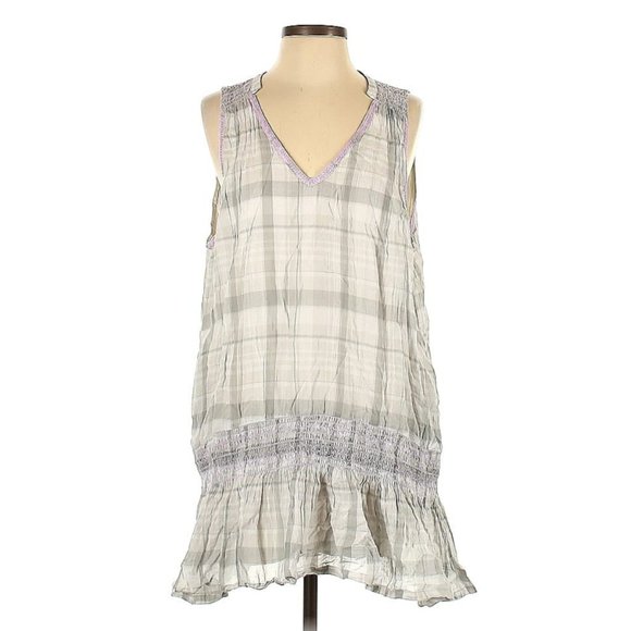 Free People Dresses & Skirts - Free People Run With Me Plaid Embroidered Dress Size M